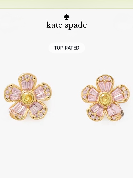 kate spade Accessories - Kate Spade Fleurette Gold Stud Pink and Yellow Flower Earrings - NWT